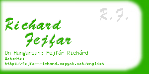 richard fejfar business card